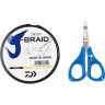 Шнур DAIWA J-Braid X4E-W/SC 0,15мм 135м желтый + ножницы