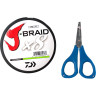 Шнур DAIWA J-Braid X8E-W/SC 0,10мм 150м chartreuse + ножницы