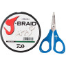 Шнур DAIWA J-Braid X8E-W/SC 0,18мм 150м dark green + ножницы