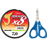 Шнур DAIWA J-Braid X8E-W/SC 0,24мм 300м chartreuse + ножницы