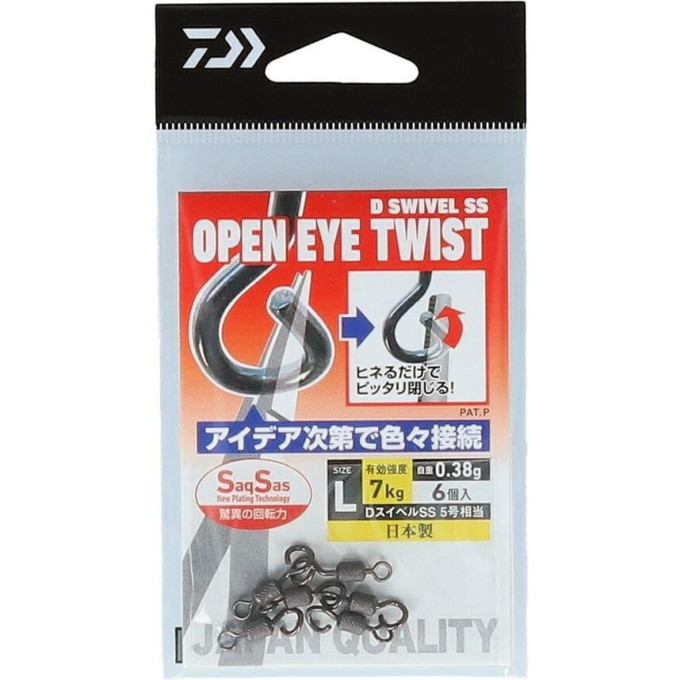 Вертлюжки DAIWA D SWIVEL SS OPEN EYE TWIST L
