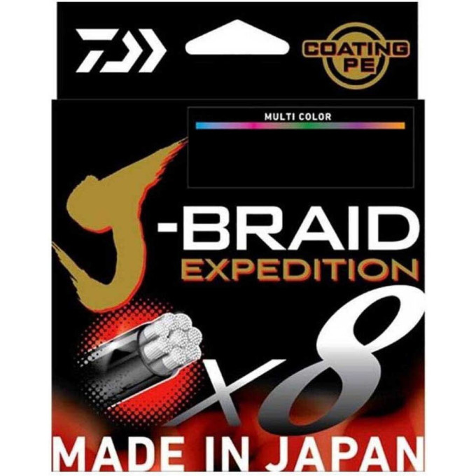 Леска DAIWA J-BRAID EXPEDITION×8E 0.10mm-300m MULTI COLOR
